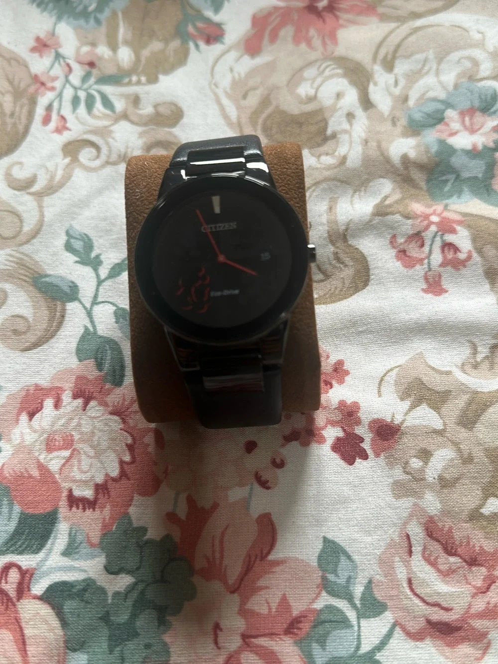 Citizen Disney Black Stainless Steel Eco-Drive Watch with Red Accents